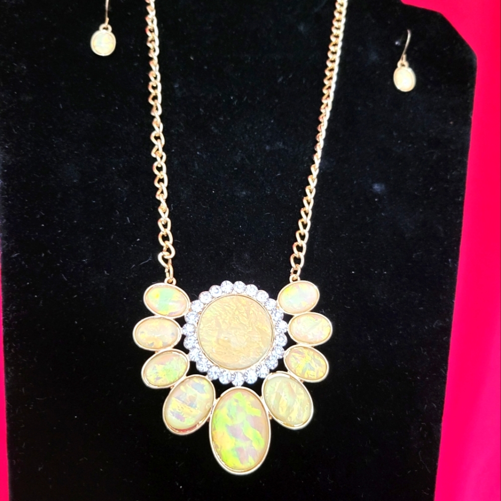 Nicole's Boutique Mother of Pearl necklace and earring set  #891